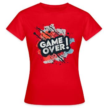 Gamer T-Shirt Gaming Game Over Console - Women's T-Shirt - red - Front - AI Model Female 172 dark (172cm)