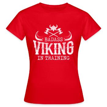 Badass dans la formation Viking - T-shirt Femme - rouge - Devant - AI Model Female 172 dark (172cm)