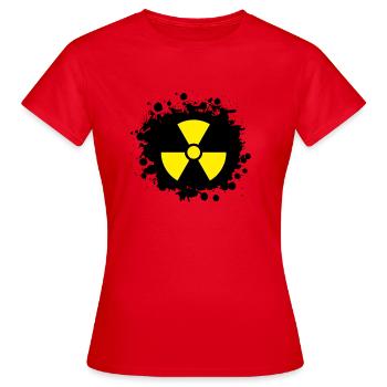 Yellow / yellow Radioactive, radioactivity symbol - Women's T-Shirt - red - Front - AI Model Female 172 dark (172cm)