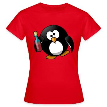 Drunk Tux - T-shirt Femme - rouge - Devant - AI Model Female 172 dark (172cm)