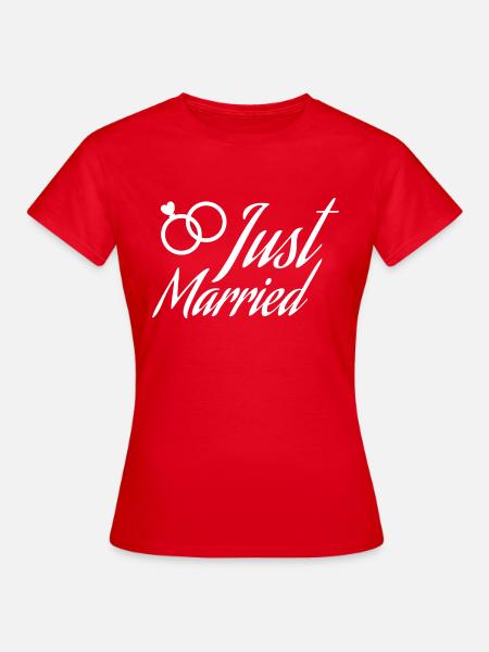 Just Married rings - Frauen T-Shirt - Rot
