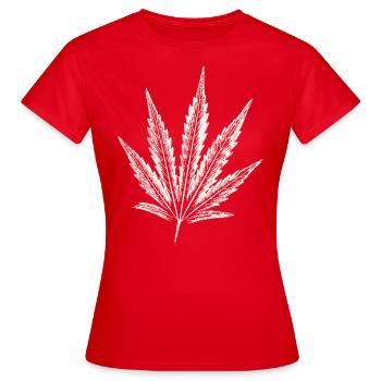 Feuille de cannabis - BLANC - T-shirt Femme - rouge - Devant - AI Model Female 172 dark (172cm)