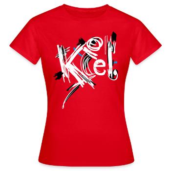 L’art de Kiel - T-shirt Femme - rouge - Devant - AI Model Female 172 dark (172cm)