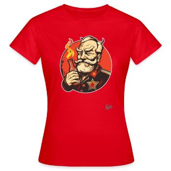Parodie auf eine kommunistische Party mit Flasche - Frauen T-Shirt - Rot - Vorne - AI Model Female 172 dark (172cm)