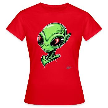 Super-Schicker Alien - Frauen T-Shirt - Rot - Vorne - AI Model Female 172 dark (172cm)