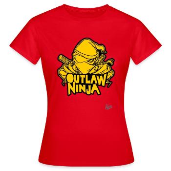 Ninja hors-la-loi jaune - T-shirt Femme - rouge - Devant - AI Model Female 172 dark (172cm)