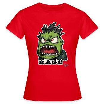 Wütender grüner Oger Zorn - Frauen T-Shirt - Rot - Vorne - AI Model Female 172 dark (172cm)