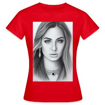 Femme avec des bijoux - T-shirt Femme - rouge - Devant - AI Model Female 172 dark (172cm)