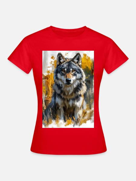 Illustration eines Wolfes - Frauen T-Shirt - Rot