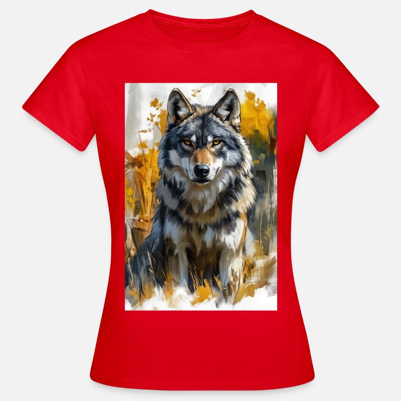 Illustration of a wolf - Women's T-Shirt - red