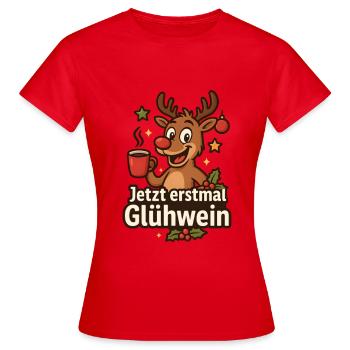 Maintenant vin chaud Noël - T-shirt Femme - rouge - Devant - AI Model Female 172 dark (172cm)