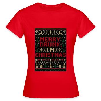 Joyeux ivrogne Je suis Noël - T-shirt Femme - rouge - Devant - AI Model Female 172 dark (172cm)