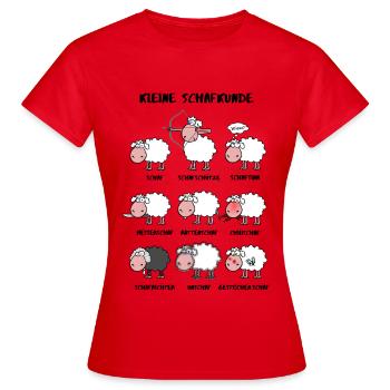 Kleine Schafkunde - Frauen T-Shirt - Rot - Vorne - AI Model Female 172 dark (172cm)