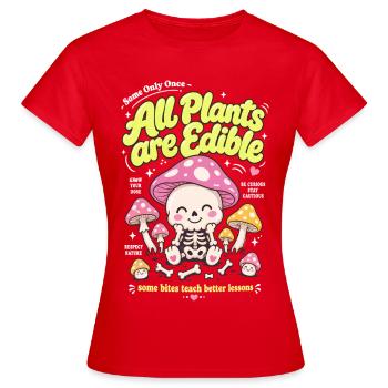 Alle Pflanzen sind essbare, biologische Gärtnerungen - Frauen T-Shirt - Rot - Vorne - AI Model Female 172 dark (172cm)
