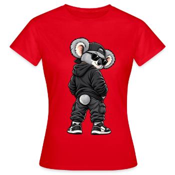 Koala gangster cool en style streetwear - T-shirt Femme - rouge - Devant - AI Model Female 172 dark (172cm)