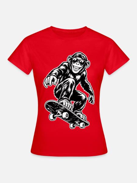 Skater Ape - Frauen T-Shirt - Rot