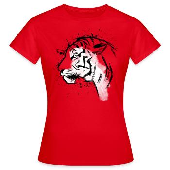 Tiger sketch profile - Women's T-Shirt - red - Front - AI Model Female 172 dark (172cm)