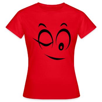 smiley wink oeil2 - Women's T-Shirt - red - Front - AI Model Female 172 dark (172cm)