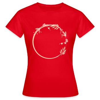 Harvest Flowers - Frauen T-Shirt - Rot - Vorne - AI Model Female 172 dark (172cm)
