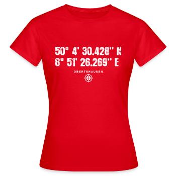 Obertshausen Geocacher Geschenk Standort GPS Stadt - Frauen T-Shirt - Rot - Vorne - AI Model Female 172 dark (172cm)