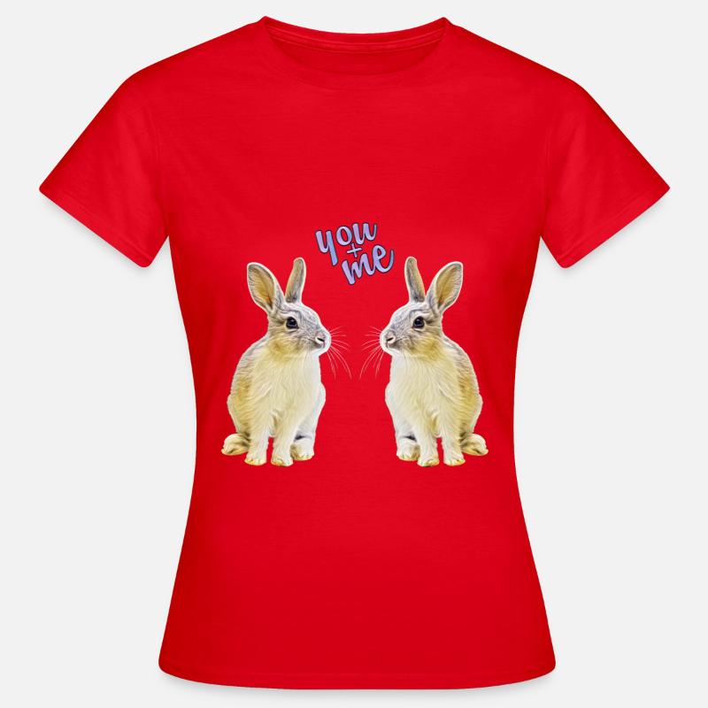 Rabbit pair, bunny, bunny, - Women's T-Shirt - red
