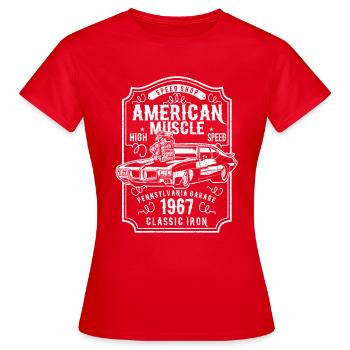 American Muscle Cars - T-shirt Femme - rouge - Devant - AI Model Female 172 dark (172cm)