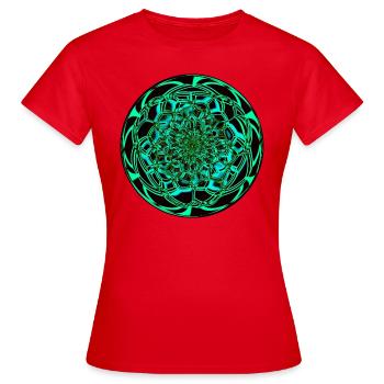 Trippy Mandala Fractal - T-shirt Femme - rouge - Devant - AI Model Female 172 dark (172cm)