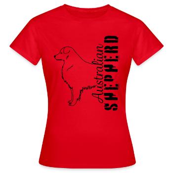 Aussies Hütehund Haustier - Frauen T-Shirt - Rot - Vorne - AI Model Female 172 dark (172cm)