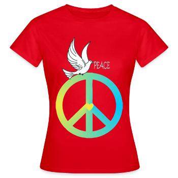 Signe de paix Colombe de la paix - T-shirt Femme - rouge - Devant - AI Model Female 172 dark (172cm)