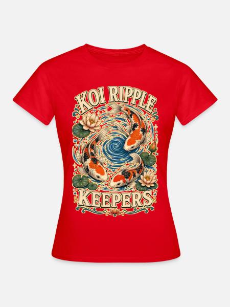 KOI RIPPLE KEEPERS - Frauen T-Shirt - Rot