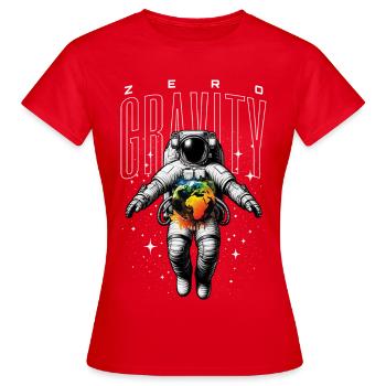 Astronaute en apesanteur – Espace & Terre - T-shirt Femme - rouge - Devant - AI Model Female 172 dark (172cm)