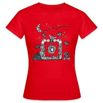 Magisches Tor Luxul- Die Hüter von Orbis - Frauen T-Shirt - Rot - Vorne - AI Model Female 172 dark (172cm)