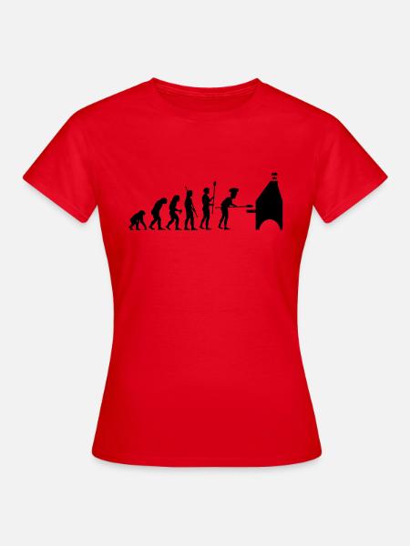 evolution pizza - T-shirt Femme - rouge