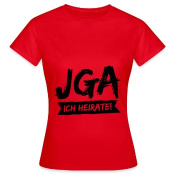 JGA - Ich heirate! - Frauen T-Shirt - Rot - Vorne - AI Model Female 172 dark (172cm)