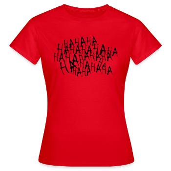 Haha un design fou - T-shirt Femme - rouge - Devant - AI Model Female 172 dark (172cm)