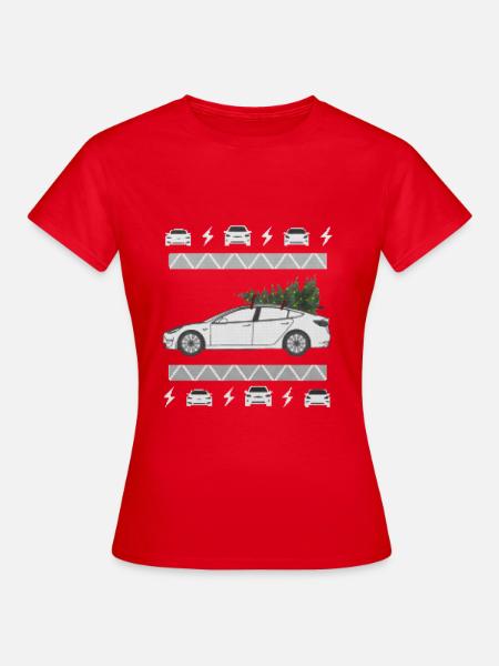 Modell 3 Weihnachtspullover - Frauen T-Shirt - Rot