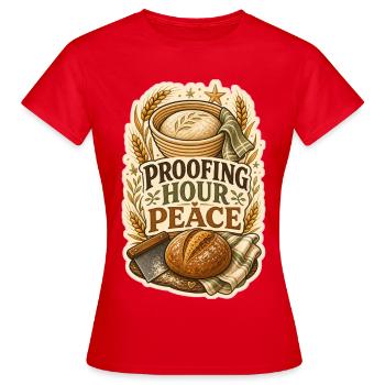 PROOFING HOUR PEACE - Women's T-Shirt - red - Front - AI Model Female 172 dark (172cm)