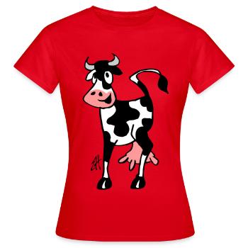 Vache - T-shirt Femme - rouge - Devant - AI Model Female 172 dark (172cm)
