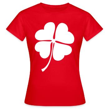 Glücksklee | Clover - Frauen T-Shirt - Rot - Vorne - AI Model Female 172 dark (172cm)