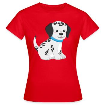 Dalmatian puppy - Women's T-Shirt - red - Front - AI Model Female 172 dark (172cm)