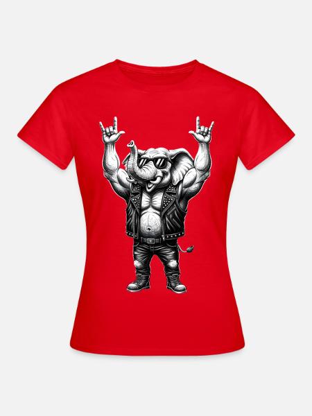 Rocker Elefant Metal Heavy Metal Hardrock Design - Frauen T-Shirt - Rot