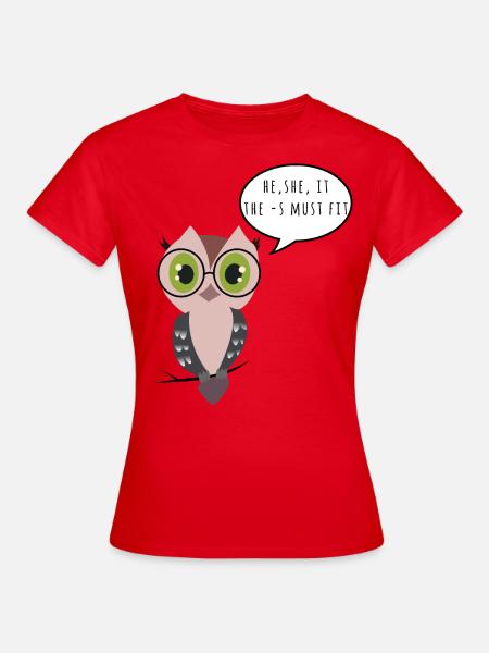 Englisch Lehrer Unterricht he she it s must fit - Frauen T-Shirt - Rot