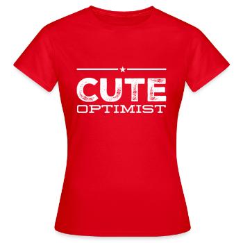 Cute Optimist - Women's T-Shirt - red - Front - AI Model Female 172 dark (172cm)