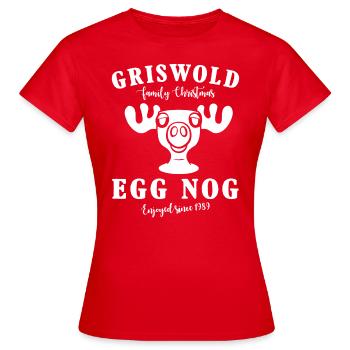 Griswold Familie Weihnachten Ei Nog Elch Becher - Frauen T-Shirt - Rot - Vorne - AI Model Female 172 dark (172cm)