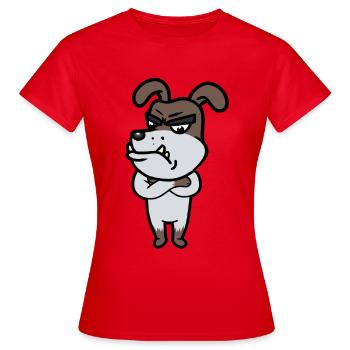 Grimmiger Wachhund Diensthund Kampfhund - Frauen T-Shirt - Rot - Vorne - AI Model Female 172 dark (172cm)