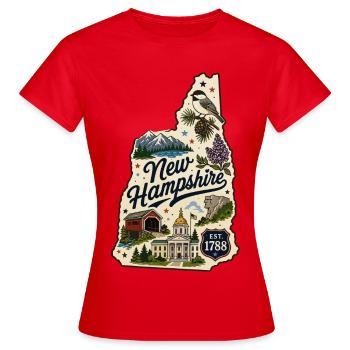 New Hampshire Vintage State Pride Aufkleber - Frauen T-Shirt - Rot - Vorne - AI Model Female 172 dark (172cm)