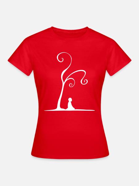Meditation unter Baum - Frauen T-Shirt - Rot