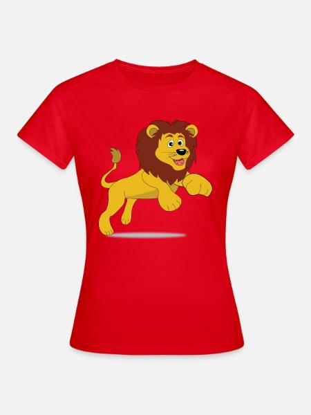 Süßer Löwe mit Mähne - Motiv für Kinder und Teens - Frauen T-Shirt - Rot
