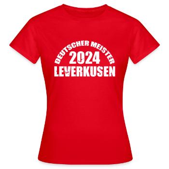 Deutscher Meister 2024 Leverkusen - Frauen T-Shirt - Rot - Vorne - AI Model Female 172 dark (172cm)