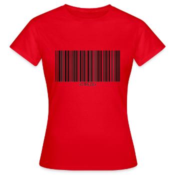 T-shirt de stress de code-barres - T-shirt Femme - rouge - Devant - AI Model Female 172 dark (172cm)